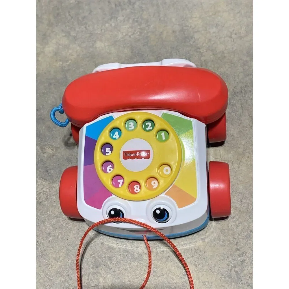 Fisher Price Chatter Phone Telephone Pull Toy Moving Eyes Bell When Dialed 2015